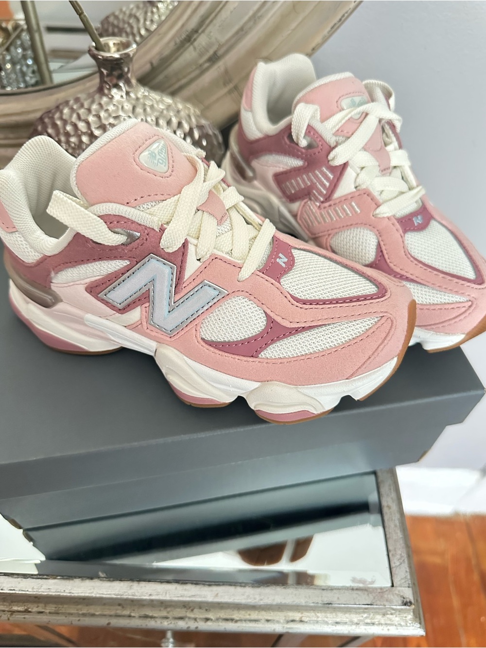 New Balance Rose Pink 9060 Chunky Running Sneakers